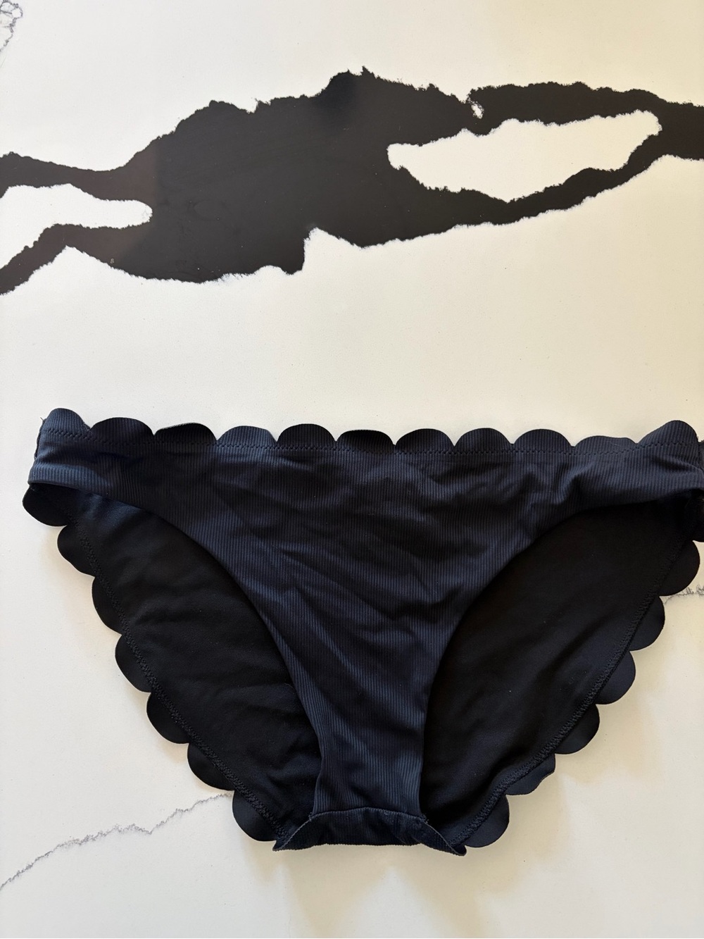 Vanilla/Beach Black Scalloped Bikini Bottoms